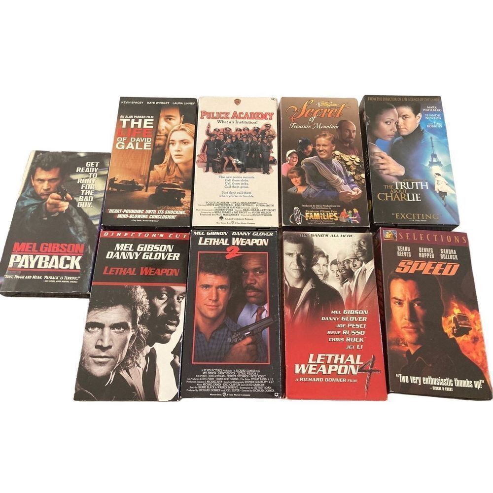 Lot of 9 Lethal Weapon Payback Speed VHS Tape Vintage Movie 80s 90s Y2K Family K